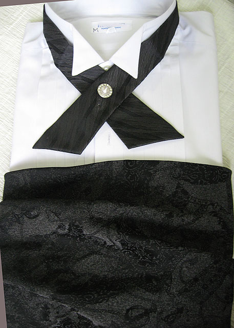 黒とグレーのジャガード織カマーベルト